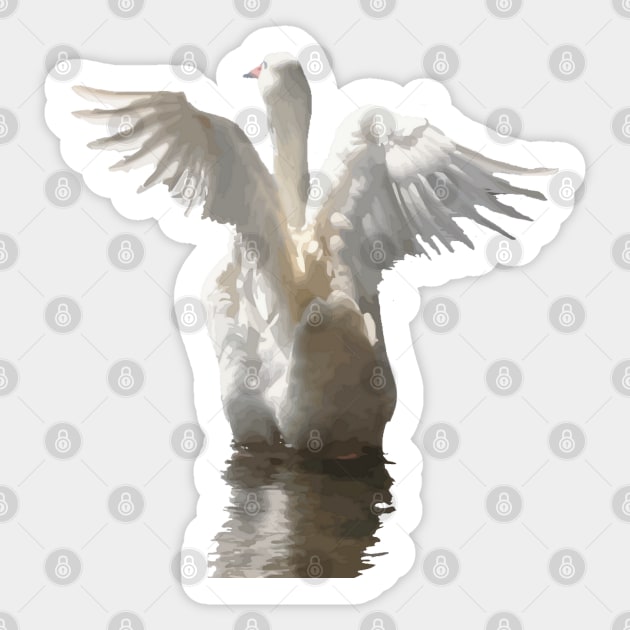 Like A Duck To Water Bird Launch Cut Out Sticker by taiche